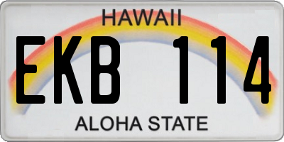 HI license plate EKB114
