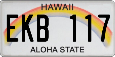 HI license plate EKB117