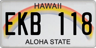 HI license plate EKB118