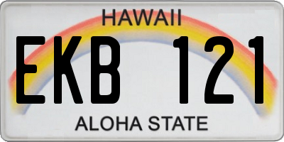 HI license plate EKB121