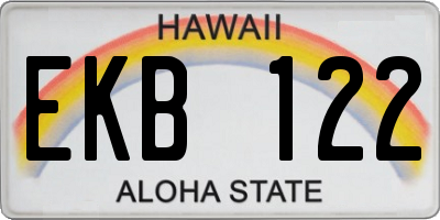 HI license plate EKB122