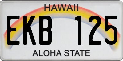 HI license plate EKB125