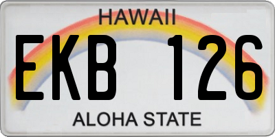 HI license plate EKB126