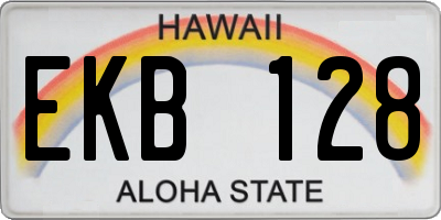 HI license plate EKB128