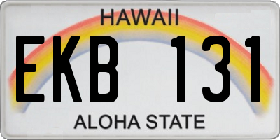 HI license plate EKB131