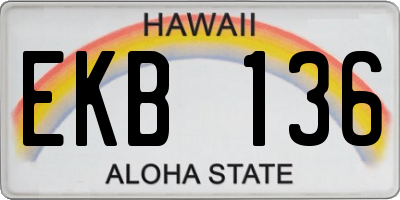 HI license plate EKB136
