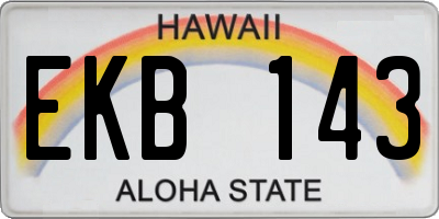 HI license plate EKB143