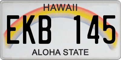 HI license plate EKB145