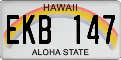 HI license plate EKB147