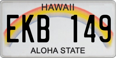 HI license plate EKB149