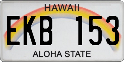 HI license plate EKB153