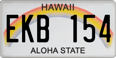 HI license plate EKB154