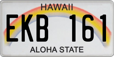HI license plate EKB161