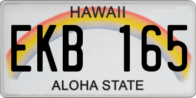 HI license plate EKB165