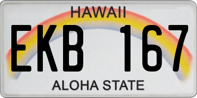 HI license plate EKB167