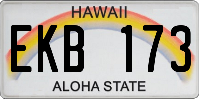 HI license plate EKB173