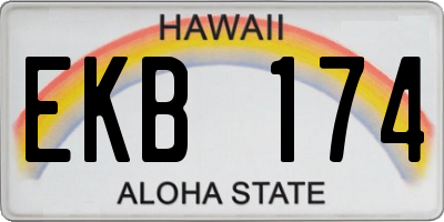 HI license plate EKB174