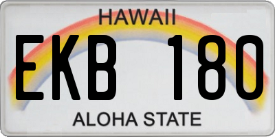 HI license plate EKB180