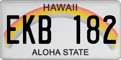 HI license plate EKB182