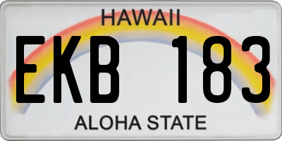 HI license plate EKB183