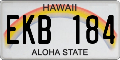HI license plate EKB184