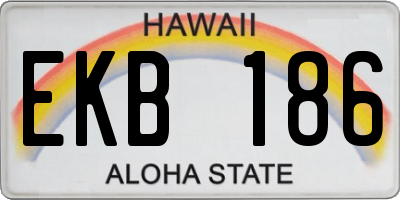 HI license plate EKB186