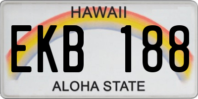 HI license plate EKB188