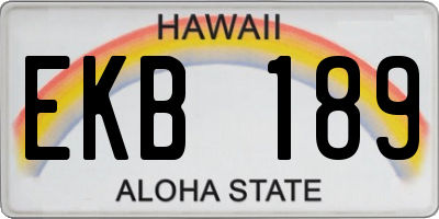HI license plate EKB189