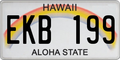 HI license plate EKB199