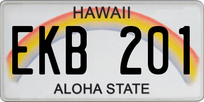 HI license plate EKB201