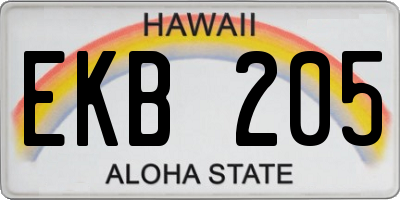 HI license plate EKB205