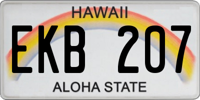 HI license plate EKB207