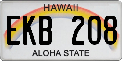 HI license plate EKB208