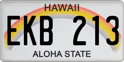 HI license plate EKB213