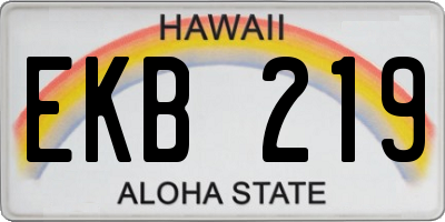 HI license plate EKB219