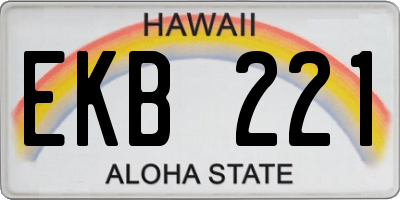HI license plate EKB221