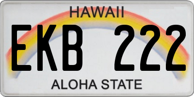 HI license plate EKB222