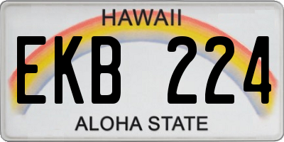 HI license plate EKB224