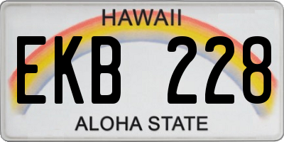 HI license plate EKB228