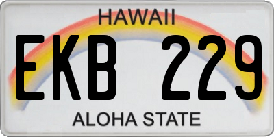 HI license plate EKB229