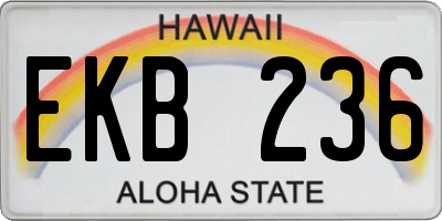 HI license plate EKB236