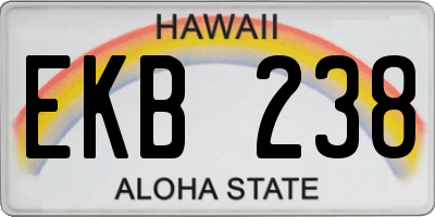 HI license plate EKB238