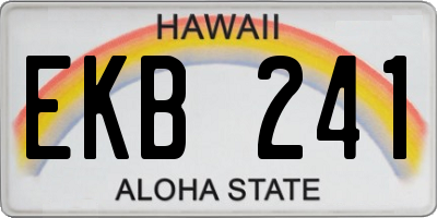 HI license plate EKB241
