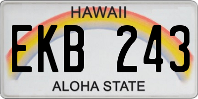 HI license plate EKB243