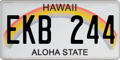 HI license plate EKB244