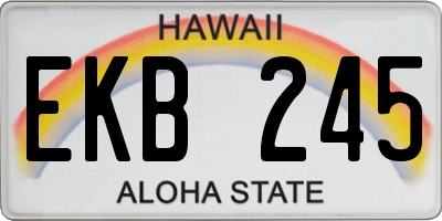 HI license plate EKB245