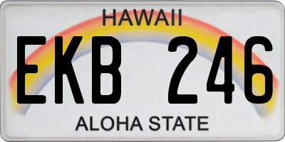 HI license plate EKB246