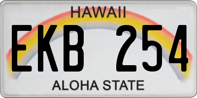 HI license plate EKB254