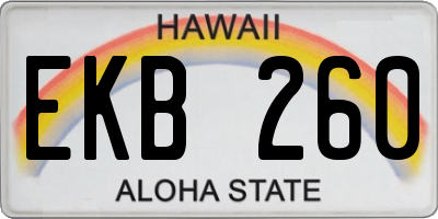 HI license plate EKB260