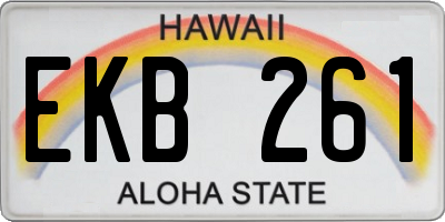 HI license plate EKB261